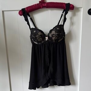 Elegant Black Lace Babydoll. Victoria Secret 34B